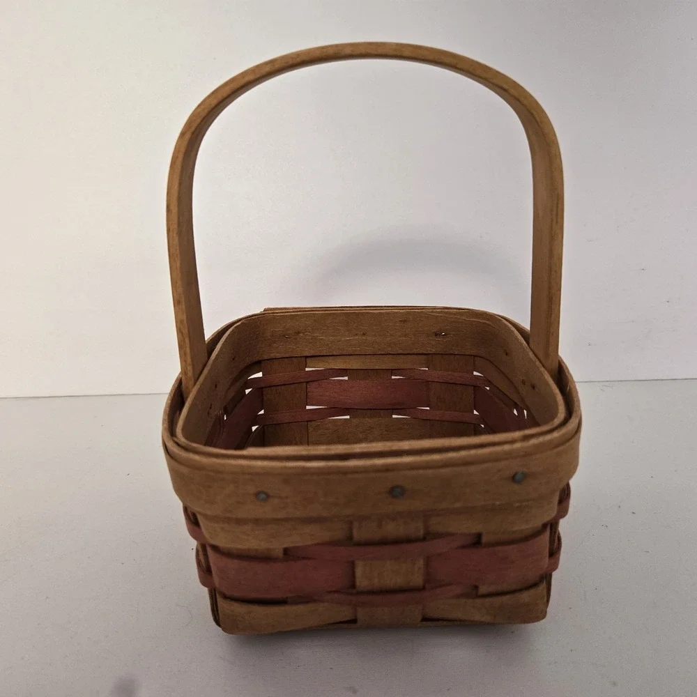 Vintage Longaberger Bi-color‎ Basket with Handle 5